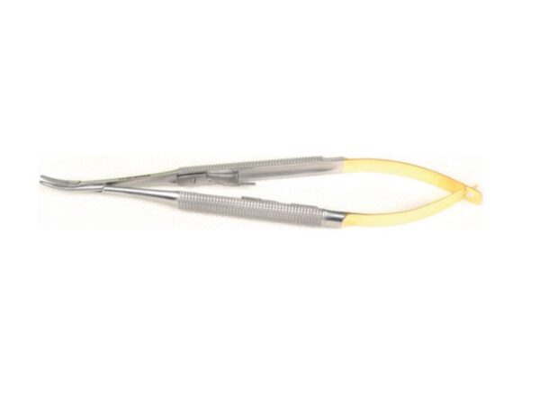 Porta Aghi Barraquer Micro in Carburo di Tungsteno con Punte Lisce - 13 cm - 4 p