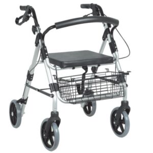Deambulatore Silver Pieghevole con Sedile Cestello e Freni - 2 pezzi