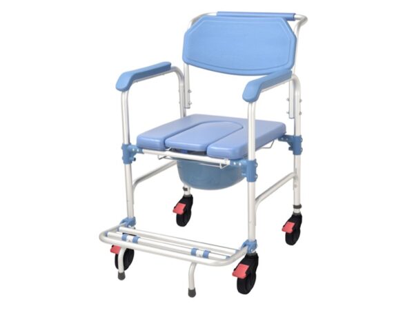 Sedia a Rotelle Comoda in Lega di Alluminio Blu - 2 pezzi