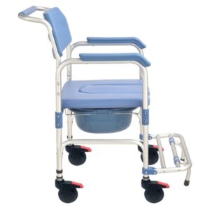 Sedia a Rotelle Comoda in Lega di Alluminio Blu - 2 pezzi - 3
