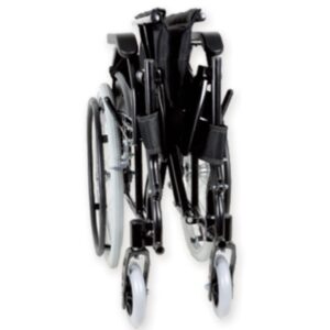 Carrozzina in Alluminio Prince Seduta 46 cm Nera a Doppio Incrocio - 2