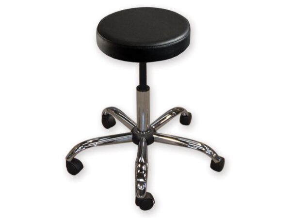 Sgabello Girevole Ambulatorio diam. 33 cm, Altezza 47-57 cm - Nero - 2 pz