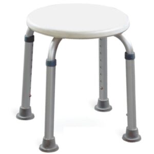 Sgabello da Doccia Alluminio, Seduta Plastica diam. 32,5 cm, h 38-56 cm - 5 pz