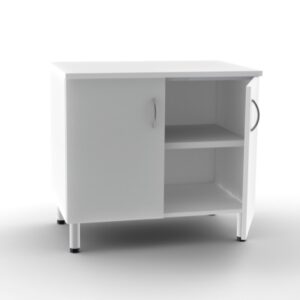Unità Base Doppia con 2 Porte e 2 Scaffali Bianca - 1
