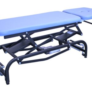 Lettino Visita King Altezza Variabile 48-95 cm con Foro - Telaio Nero - Blu - 1