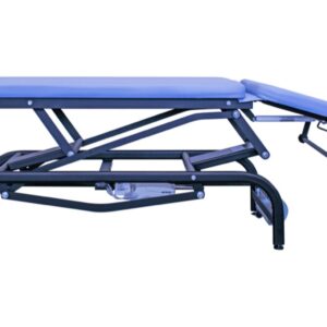 Lettino Visita King Altezza Variabile 48-95 cm con Foro - Telaio Nero - Blu - 3
