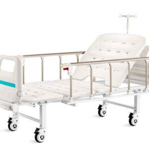 Letto Ospedaliero a 3 Sezioni con 2 Manovelle e Ruote - 2