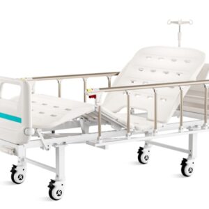 Letto Ospedaliero a 3 Sezioni con 2 Manovelle e Ruote - 3