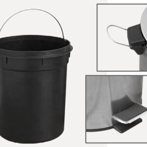 Cestino Rifiuti in Acciaio Inox AISI 410 a Pedale 30 Litri - 4 pezzi - 3