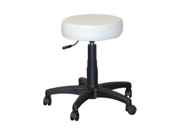 Sgabello Medico Girevole diam. 36 cm, Altezza 46-60 cm - Bianco - 2 pz