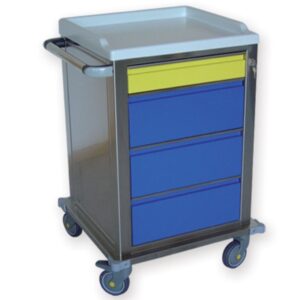 Carrello Modulare in Acciaio Inox con 1 Cassetto Piccolo e 3 Cassetti Medi