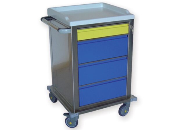 Carrello Modulare in Acciaio Inox con 1 Cassetto Piccolo e 3 Cassetti Medi