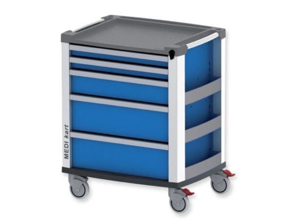 Carrello Medico Medi Kart con 5 Cassetti Blu 804x616x975 mm