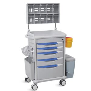 Carrello per Anestesia Neo Plus in ABS Antibatterico con 5 Cassetti - 1