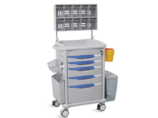 Carrello per Anestesia Neo Plus in ABS Antibatterico con 5 Cassetti