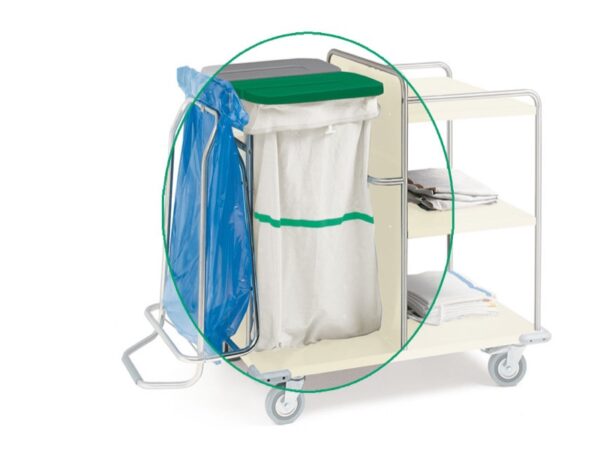Sacco per Carrello Medico Lavabile con Striscia Verde - 10 pezzi