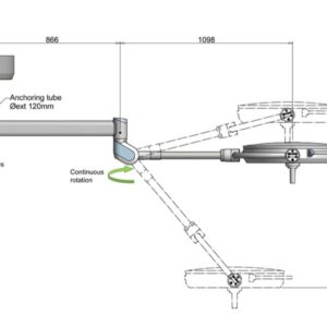 Lampada Scialitica Operatoria Pentaled 63N a Soffitto, 160.000 Lux, 72 LED - 2