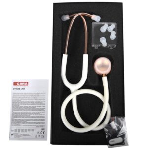 Stetoscopio Duofono Evolve Lunghezza 75 cm Testa Oro Rosa Lira Bianca - 5 pezzi - 3