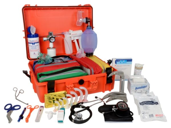 Kit Emergenza Pronto Soccorso GIMA 1 Completo in Valigetta Resistente Arancione