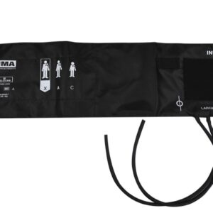 Bracciale per Obesi con Polmone 2 Tubi 62x17,5 cm Nylon Nero - 25 pezzi - 1