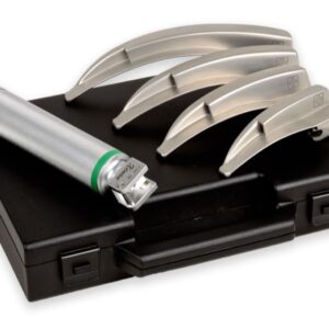 Set Laringoscopio Maxlite a Fibra Ottica Xenon/Alogeno con 4 Lame Macintosh 1-2- - 1