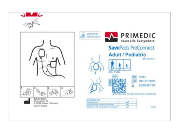 Piastre Defibrillatore Save Pads Adulti per HeartSave oltre 8 Anni oltre 25 kg d