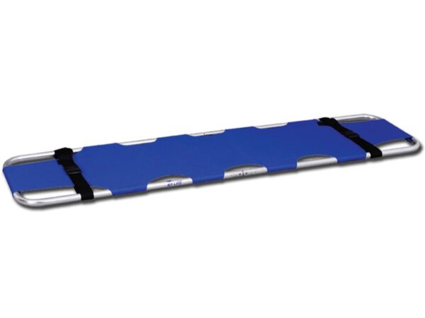 Barella Pieghevole in 2 Parti con Telaio in Alluminio e Telo in Nylon - Blu - 2