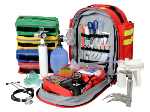 Zaino Emergenza Completo Kit Pronto Soccorso Gima 9 in Poliestere 600D Rosso