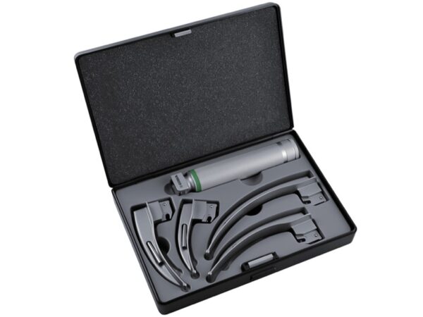 Set Laringoscopio F.O. Adulti con 4 Lame Macintosh 1-2-3-4 Xenon/Alogeno 2,5 V