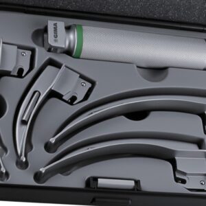 Set Laringoscopio F.O. Adulti con 4 Lame Macintosh 1-2-3-4 Xenon/Alogeno 2,5 V - 2