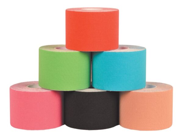 Taping Kinesiologico 5 m x 5 cm Spessore 0,48 mm Mix 6 Colori - 36 pezzi