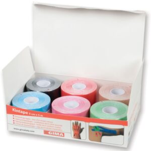 Taping Kinesiologico 5 m x 5 cm Spessore 0,48 mm Mix 6 Colori - 36 pezzi - 2