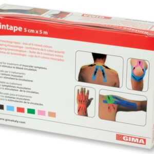 Taping Kinesiologico 5 m x 5 cm Spessore 0,48 mm Mix 6 Colori - 36 pezzi - 3