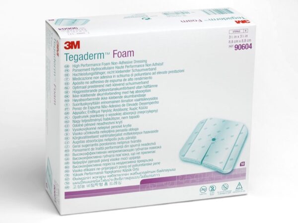 3M Tegaderm Foam Medicazione in Schiuma di Poliuretano 8,8x8,8 cm Non Adesiva St
