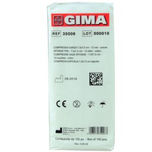 Compresse Garza Cotone Non Sterile 7,5x7,5 cm - 12 Veli - 10 Pacchi da 100 - 400 - 1