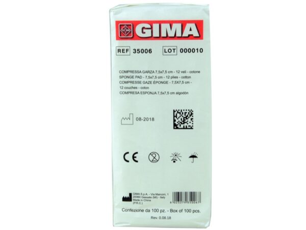 Compresse Garza Cotone Non Sterile 7,5x7,5 cm - 12 Veli - 10 Pacchi da 100 - 400