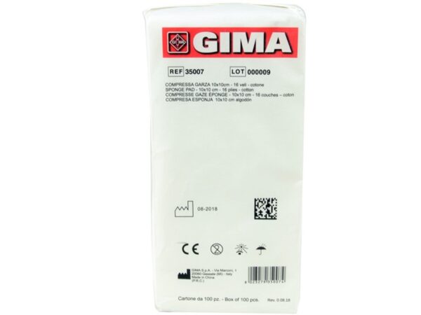 Compresse Garza Cotone 10x10 cm 16 Veli Non Sterili - 10 Pacchi da 100 - 2000 pe