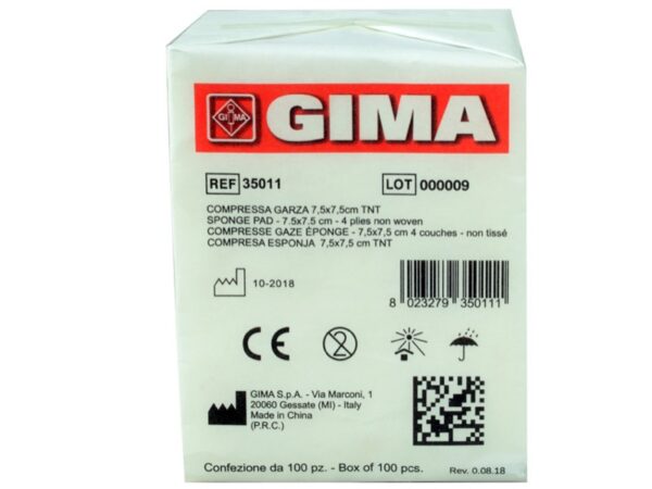 Compresse Garza in TNT 7,5x7,5 cm 4 Veli Non Sterili - 10 Pacchi da 100 - 20000