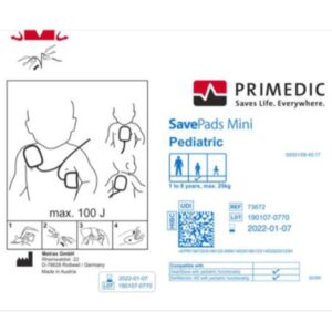 Piastre Defibrillatore Pediatriche Save Pads 1-8 Anni Max 25 kg per HeartSave da - 1