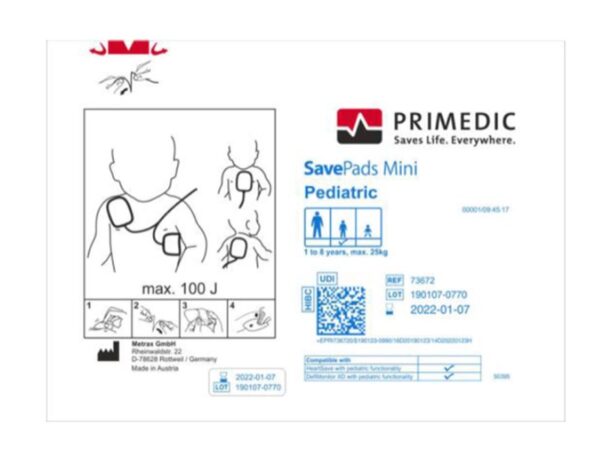 Piastre Defibrillatore Pediatriche Save Pads 1-8 Anni Max 25 kg per HeartSave da