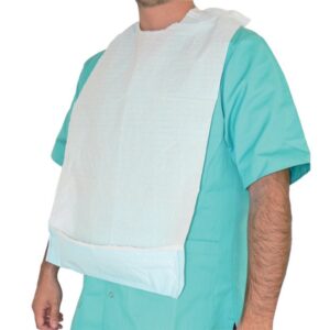 Bavaglio Monouso per Pazienti con Tasca, Cellulosa e Polietilene - 2400 pezzi - 1