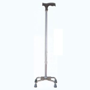 Quadripode Q2 Argento con Impugnatura in PU, Altezza Regolabile 65-88 cm - 10 pz