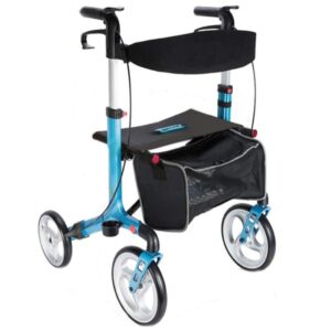 Deambulatore Prince Pieghevole Multifunzionale Alluminio con Ruote in PU Azzurro - 1