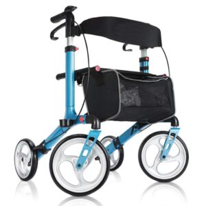 Deambulatore Prince Pieghevole Multifunzionale Alluminio con Ruote in PU Azzurro - 2