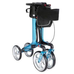 Deambulatore Prince Pieghevole Multifunzionale Alluminio con Ruote in PU Azzurro - 3