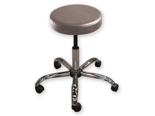 Sgabello Medico Girevole con Seduta Imbottita, Altezza 47-57 cm - Grigio - 2 pz