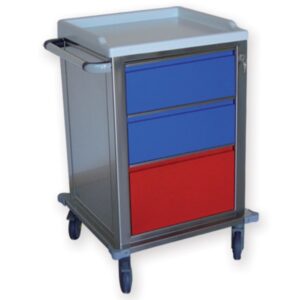Carrello Modulare in Acciaio Inox con 2 Cassetti Medi e 1 Cassetto Grande