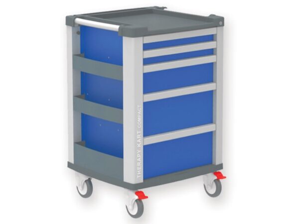 Carrello Medico Compact Kart con 5 Cassetti Blu 654x605x975 mm