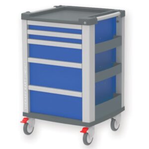 Carrello Medico Compact Kart con 5 Cassetti Blu 654x605x975 mm - 2