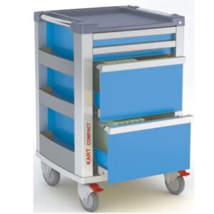 Carrello Multifunzione Compact Kart, 2 Cassetti e 2 Portacartelle - Azzurro - 1